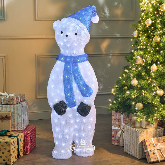 Светодиодная фигура Мишутка в синей шапочке 120 см, 240 холодных белых LED ламп, акрил, IP44 Winter Deco