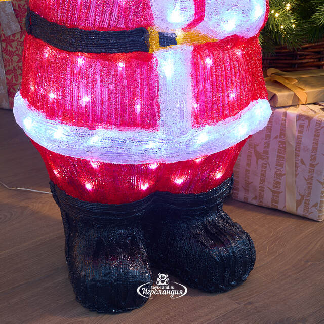 Светодиодная фигура Санта Клаус с фонарем 95 см, 160 холодных белых LED ламп, акрил, IP44 Winter Deco