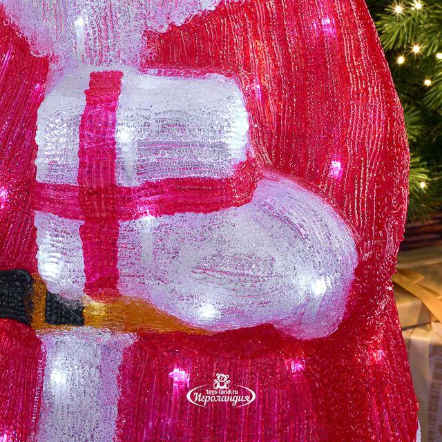 Светодиодная фигура Санта Клаус с фонарем 95 см, 160 холодных белых LED ламп, акрил, IP44 Winter Deco