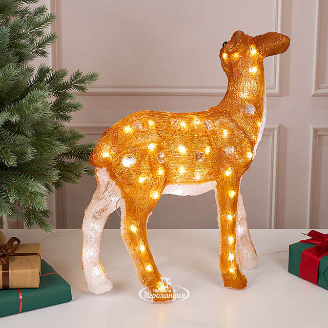 Светодиодный Олень Малышка Лана 54 см, 70 теплых белых LED ламп, акрил, IP44 Winter Deco