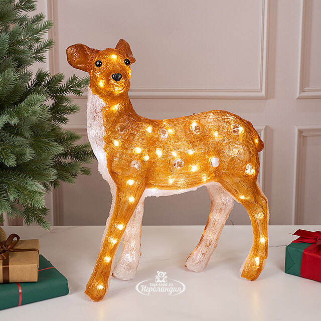 Светодиодный Олень Малышка Лана 54 см, 70 теплых белых LED ламп, акрил, IP44 Winter Deco
