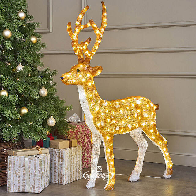 Светодиодный Олень Гард 118 см, 200 теплых белых LED ламп, акрил, IP44 Winter Deco