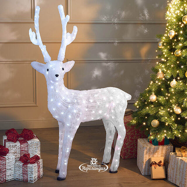 Светодиодный Олень Роско 135 см, 190 холодных белых LED ламп, акрил, IP44 Winter Deco
