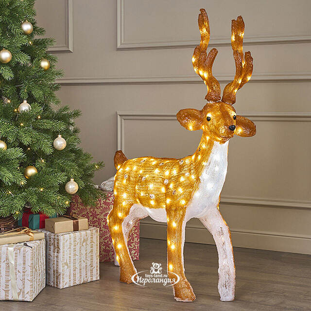 Светодиодный Олень Хирш 110 см, 160 теплых белых LED ламп, акрил, IP44 Winter Deco