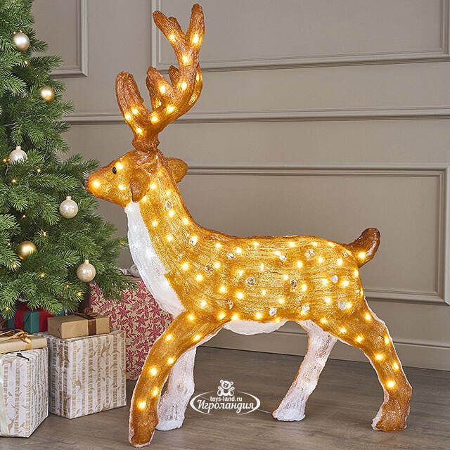 Светодиодный Олень Хирш 110 см, 160 теплых белых LED ламп, акрил, IP44 Winter Deco