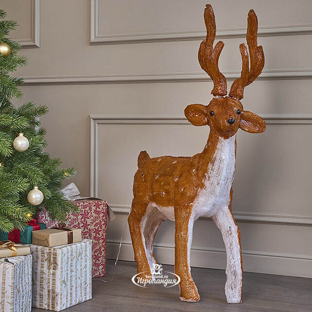 Светодиодный Олень Хирш 110 см, 160 теплых белых LED ламп, акрил, IP44 Winter Deco