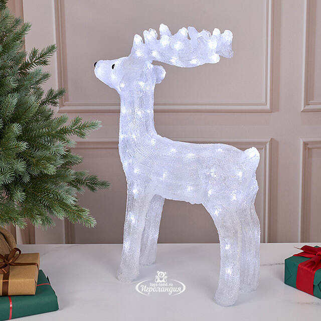 Светодиодная фигура Олень Фейт 62 см, 80 холодных белых LED ламп, акрил, IP44 Winter Deco