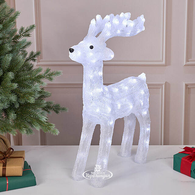 Светодиодная фигура Олень Фейт 62 см, 80 холодных белых LED ламп, акрил, IP44 Winter Deco