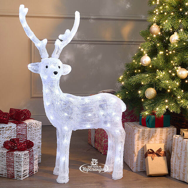 Светодиодная фигура Олень Руфин 85 см, 80 холодных белых LED ламп, акрил, IP44 Winter Deco