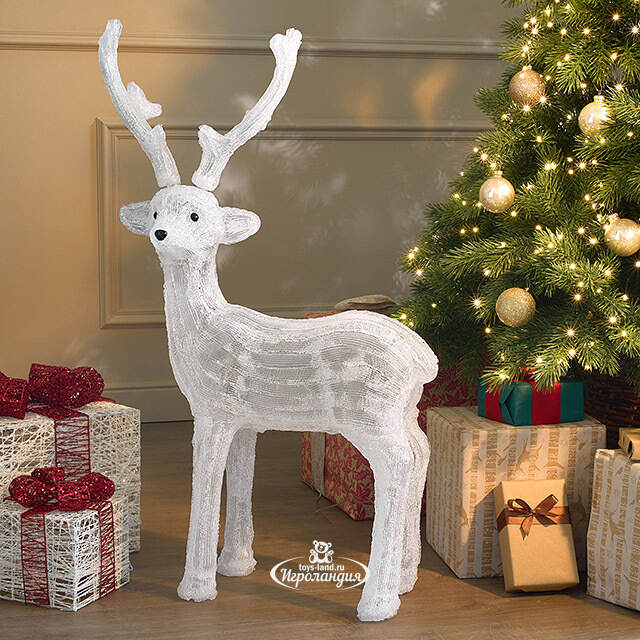 Светодиодная фигура Олень Руфин 85 см, 80 холодных белых LED ламп, акрил, IP44 Winter Deco
