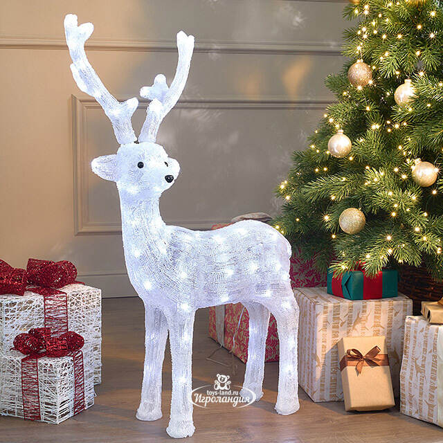 Светодиодная фигура Олень Руфин 85 см, 80 холодных белых LED ламп, акрил, IP44 Winter Deco