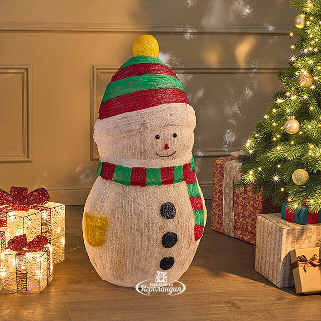 Светодиодная фигура Снеговичок Очаровашка 90 см, 200 холодных белых LED ламп, акрил, IP44 Winter Deco