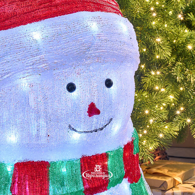 Светодиодная фигура Снеговичок Очаровашка 90 см, 200 холодных белых LED ламп, акрил, IP44 Winter Deco