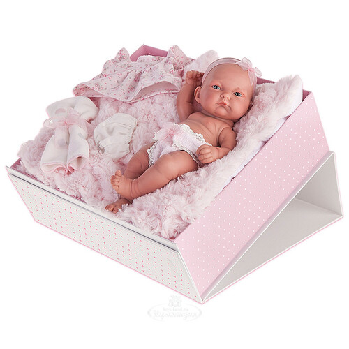 Кукла - младенец Карла 26 см в розовом чемоданчике Antonio Juan Munecas