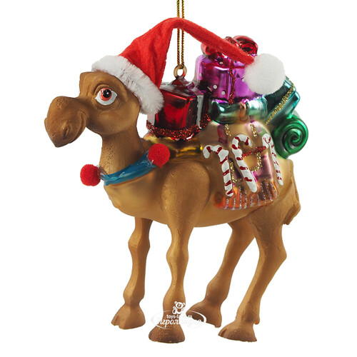 Стеклянная елочная игрушка Верблюд Квентин 13 см, подвеска Winter Deco