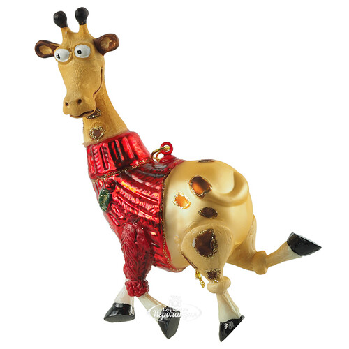 Стеклянная елочная игрушка Жираф Жоржик 14 см, подвеска Winter Deco