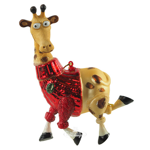 Стеклянная елочная игрушка Жираф Жоржик 14 см, подвеска Winter Deco