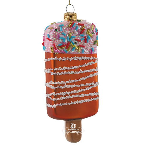 Стеклянная елочная игрушка Эскимо - Rainbow Sprinkle 14 см, подвеска Winter Deco