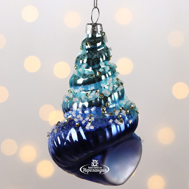 Стеклянная елочная игрушка Ракушка - Pacifico Dwelleri 11 см, подвеска Winter Deco