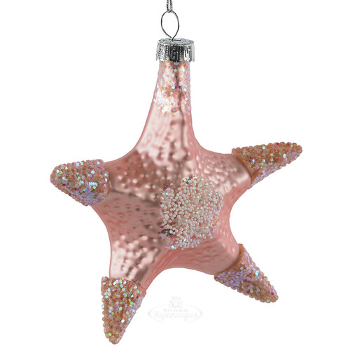 Стеклянная елочная игрушка Морская Звезда Ариелли 12 см, подвеска Winter Deco