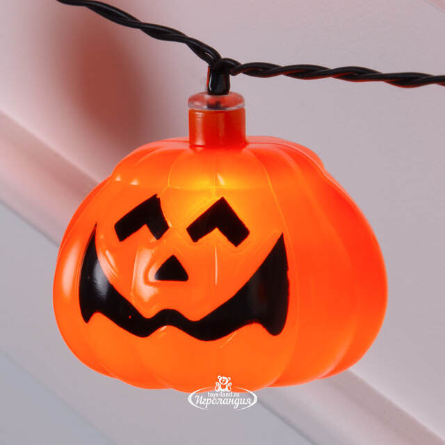 Светодиодная гирлянда на батарейках Halloween - Тыква Джэк 3.80 м, 20 желтых LED ламп Winter Deco