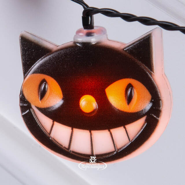 Светодиодная гирлянда на батарейках Halloween - Кот Мэттью 3.80 м, 20 желтых LED ламп Winter Deco