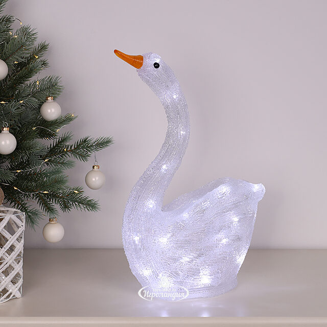 Светодиодная фигура Лебедь Свэн 40 см, 40 холодных белых LED ламп, IP44 Winter Deco