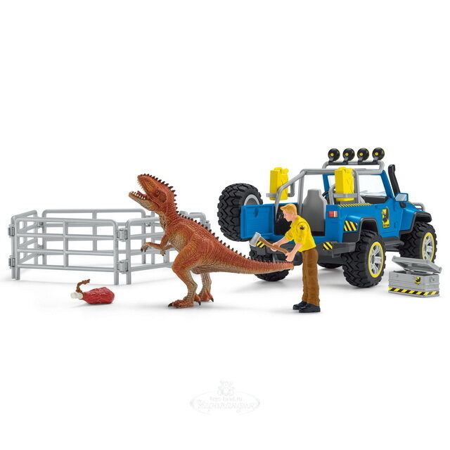 Игровой набор Внедорожник с Дино-форпостом с фигурками и аксессуарами Schleich