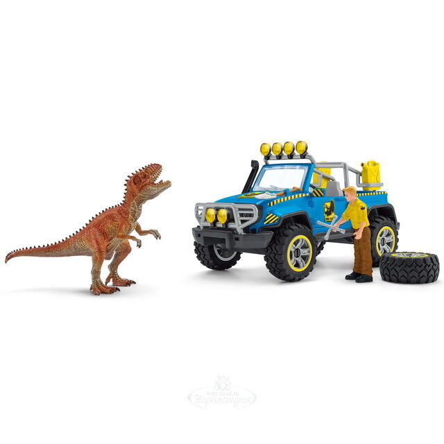 Игровой набор Внедорожник с Дино-форпостом с фигурками и аксессуарами Schleich