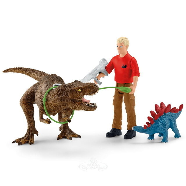 Игровой набор Атака Тираннозавра Рекса с фигурками и аксессуарами Schleich