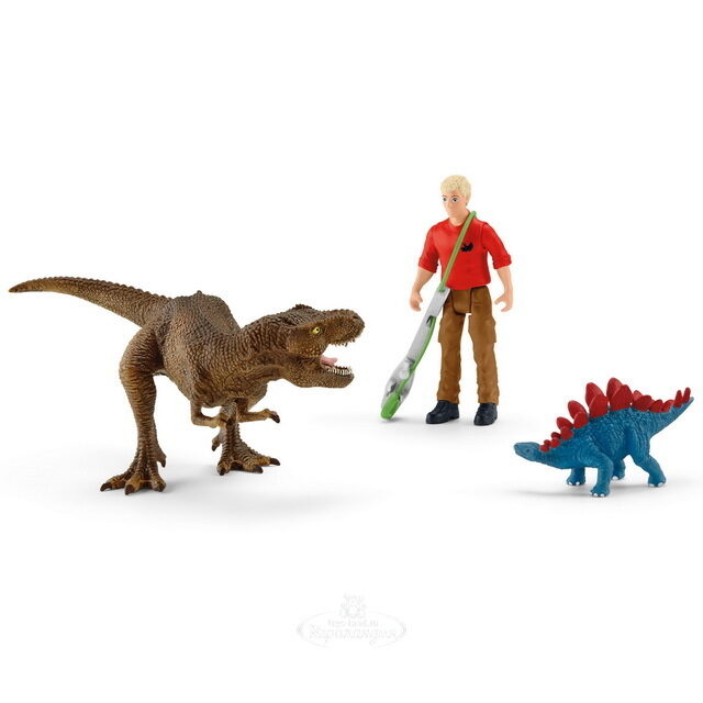 Игровой набор Атака Тираннозавра Рекса с фигурками и аксессуарами Schleich