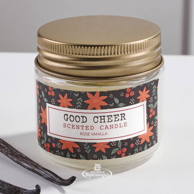Ароматическая свеча Good Cheer: Роза и Ваниль 6 см Koopman