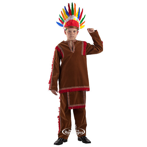 Карнавальный костюм Индеец, рост 110 см Батик