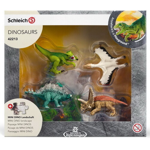 Игровой набор с пазлом Динозавры: Лавовые поля с фигурками динозавров Schleich