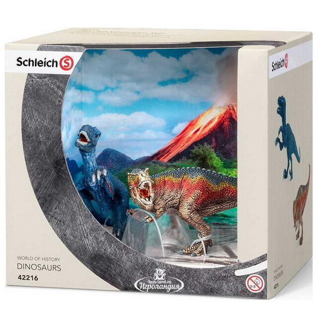 Набор фигурок Динозавры: Тираннозавр Рекс и Велоцираптор 12 см 2 шт Schleich