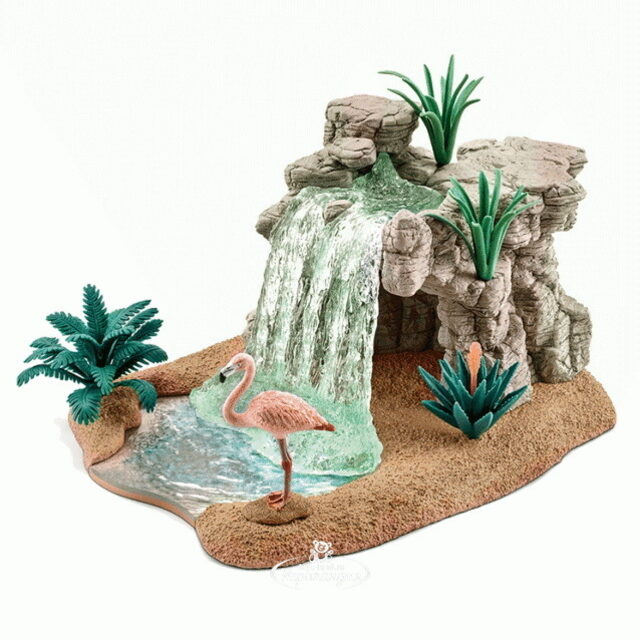 Игровой набор Водопад с фигуркой фламинго Schleich (Шляйх)
