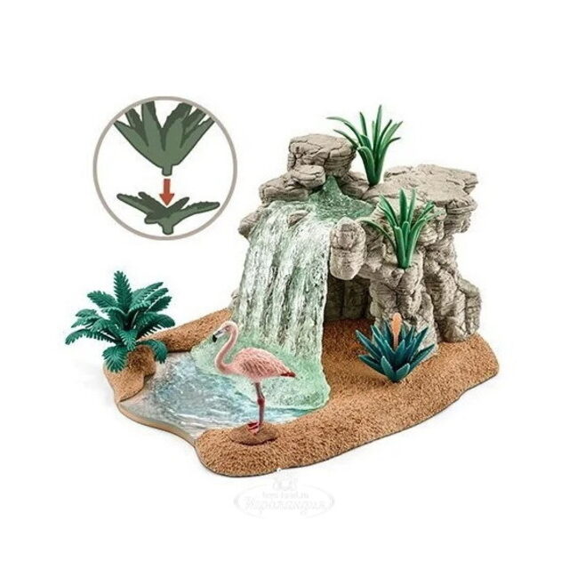 Игровой набор Водопад с фигуркой фламинго Schleich (Шляйх)