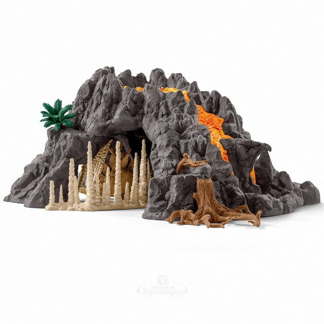 Игровой набор Гигантский вулкан с фигурками динозавров и аксессуарами 56*38 см Schleich