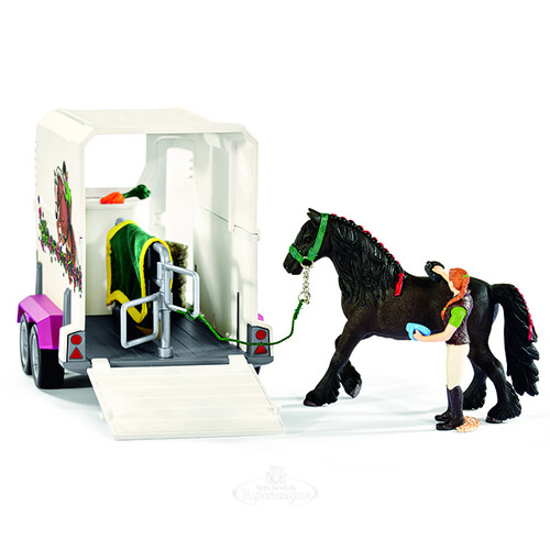 Игровой набор Пикап с прицепом для лошади, с фигурками, лошадью и аксессуарами Schleich