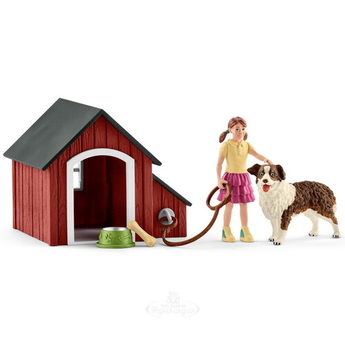 Игровой набор Девочка и ее собака с аксессуарами Schleich