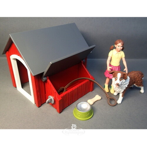 Игровой набор Девочка и ее собака с аксессуарами Schleich