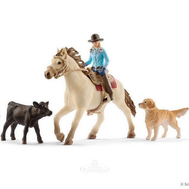 Игровой набор Ковбойская дорога с фигурками и аксессуарами Schleich (Шляйх)