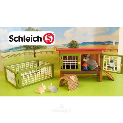 Игровой набор Кролики и их домики с аксессуарами Schleich