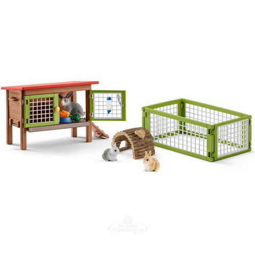 Игровой набор Кролики и их домики с аксессуарами Schleich