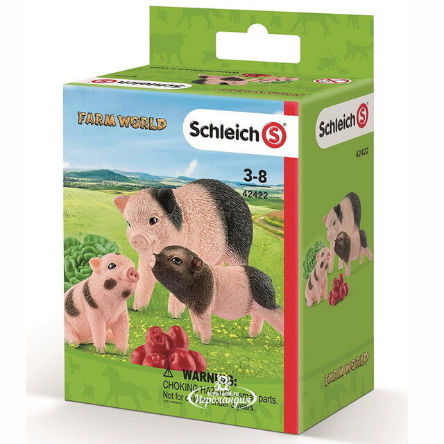 Набор фигурок Мама свинья с поросятами и аксессуарами 3 шт Schleich