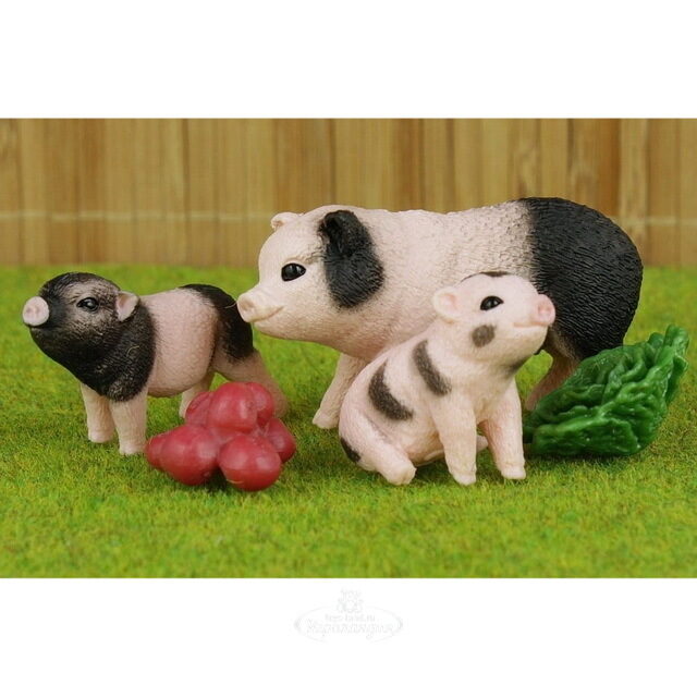 Набор фигурок Мама свинья с поросятами и аксессуарами 3 шт Schleich