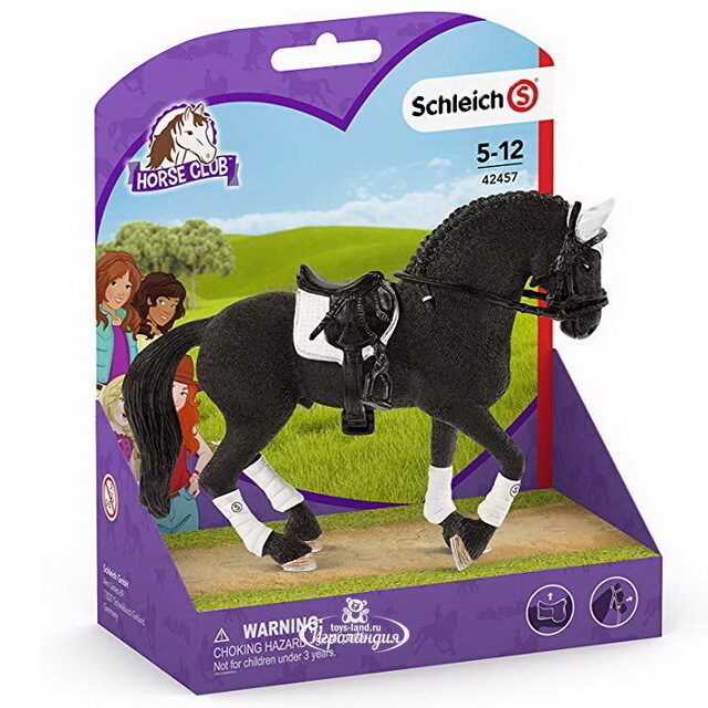 Фигурка Фризский жеребец на турнире с аксессуарами 18 см Schleich