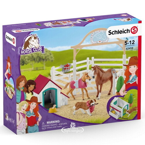 Игровой набор Лошади для гостей Ханны с собакой Руби и аксессуарами Schleich
