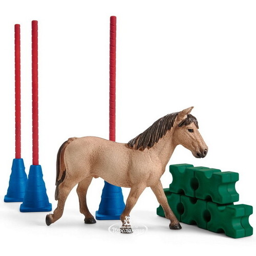 Игровой набор Пони проходит трассу в слаломе с фигуркой и аксессуарами Schleich