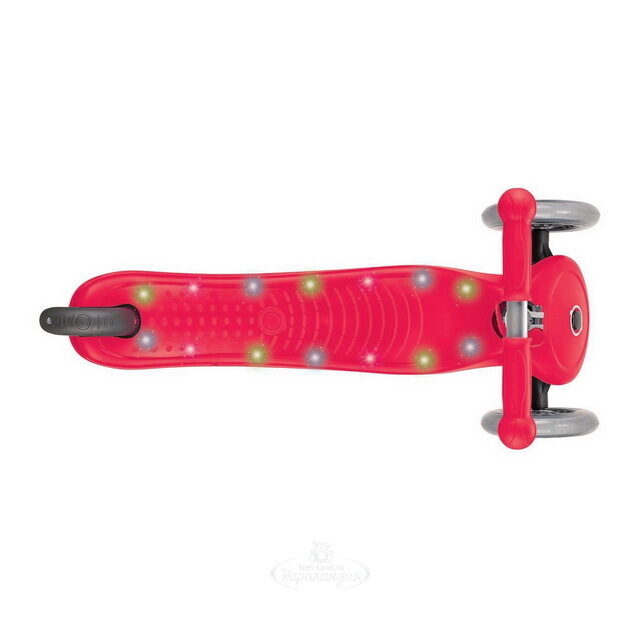 Трехколесный самокат Globber Primo Starlight со светящейся платформой, колеса 121/80 мм, красный Globber